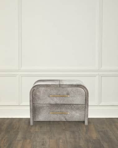 Interlude Home Boden Hair on Hide Bedside Chest
