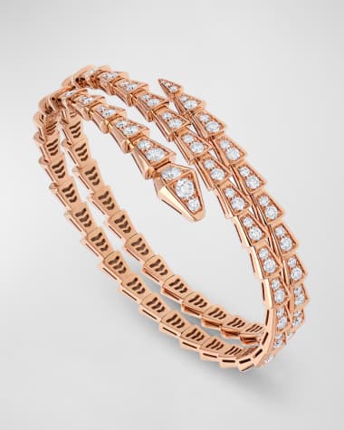 BVLGARI Serpenti Viper 18K Rose Gold 2-Coil Diamond Bracelet