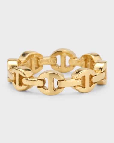 Hoorsenbuhs 18K Yellow Gold Dame Tri Link Ring