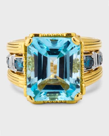 Konstantino Sky Blue Topaz Statement Ring, Size 7