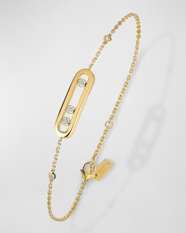 Messika Baby Move Diamond Station Chain Bracelet in 18K Yellow Gold, 0.10 tdcw