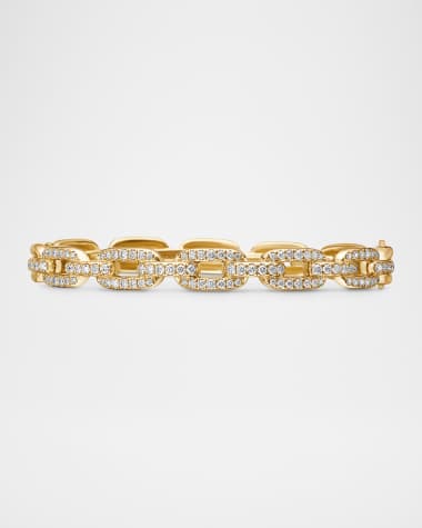 David Yurman Stax Link Bracelet with Diamonds in 18K Gold, 7mm