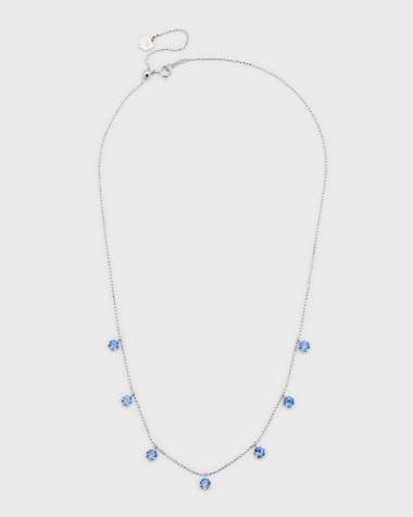 Graziela Gems 18K White Gold Blue Sapphire Floating Necklace