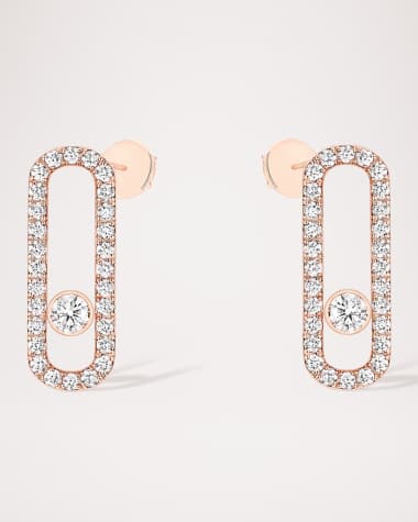 Messika MOVE UNO 18K ROSE GOLD DIAMOND PAVE STUDS