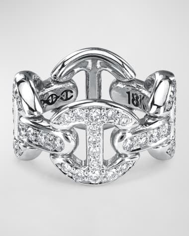 Hoorsenbuhs 18K White Gold Quad Link Antiquated Ring