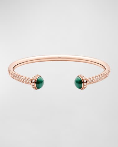PIAGET Possession 18k Diamond & Malachite Bangle, Size S