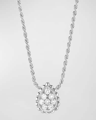 Boucheron Serpent Boheme 18K White Gold Small Diamond Pendant Necklace