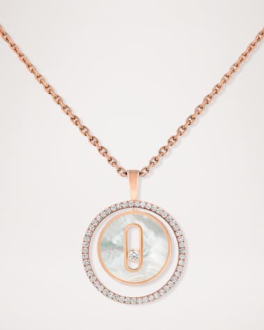 Messika LUCKY MOVE 18K ROSE GOLD MOTHER-OF-PEARL PENDANT NECKLACE
