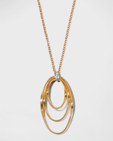 Marco Bicego 18K Gold Marrakech Onde Small Pendant Necklace with White Diamond
