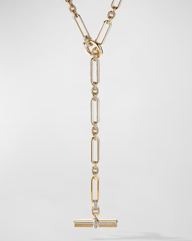 David Yurman Lexington Chain Necklace with Diamonds in 18K Gold, 6.5mm, 41"