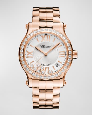 Chopard Happy Sport 36mm 18K Rose Gold Diamond Bezel Bracelet Watch