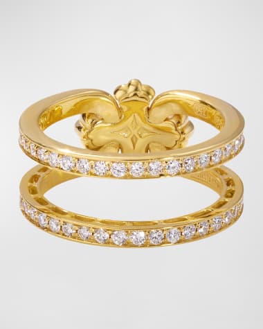 Konstantino White Diamond Ring, Size 7