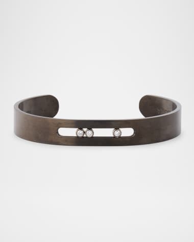 Messika MEN'S MOVE TITANIUM DIAMOND BEZEL BANGLE BRACELET