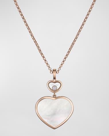 Chopard Happy Hearts 18K Rose Gold & Mother-of-Pearl Necklace