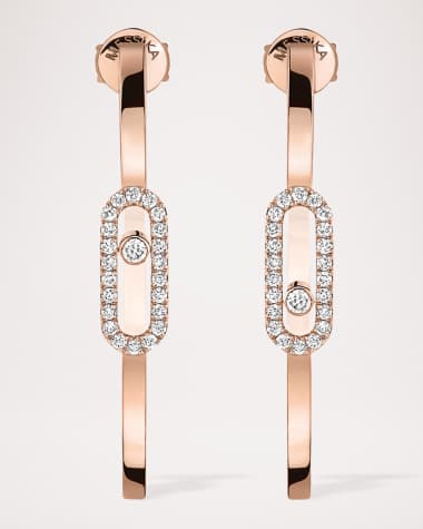 Messika MOVE UNO 18K ROSE GOLD SMALL HOOP EARRINGS
