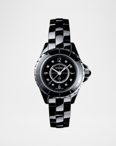 CHANEL J12 29MM BLACK DIAMOND INDICATOR WATCH