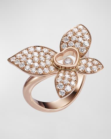 Chopard Happy Butterfly 18K Rose Gold Diamond Ring