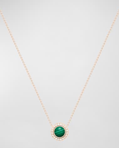 PIAGET Possession 18K Rose Gold Possession Malachite Pendant Necklace