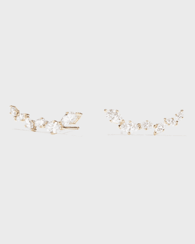 LANA 14k Graduated Marquise Diamond Ear Crawlers