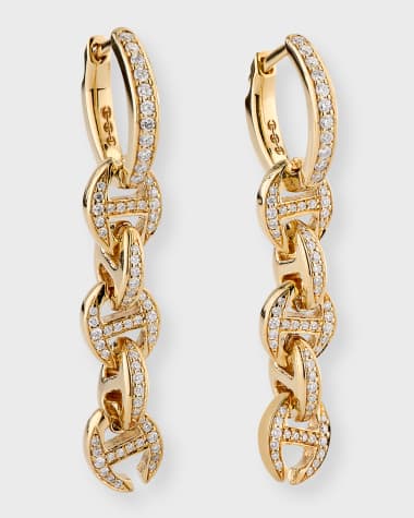 Hoorsenbuhs 18K Yellow Gold 5 Link Diamond Pave Drip Earrings