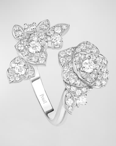 PIAGET Rose 18K White Gold Vine Ring with Diamonds