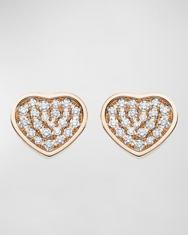 Chopard Happy Hearts 18K Rose Gold Diamond Stud Earrings