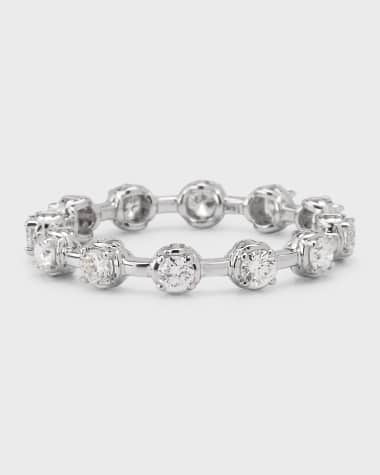 Hoorsenbuhs 18K White Gold Micro Tri-Link II Ring with Diamonds, Size 7