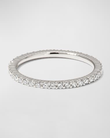 Memoire Platinum Round GH/SI Diamond Eternity Ring, Size 6.5