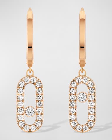 Messika Move Uno 18K Rose Gold Diamond Hoop Earrings