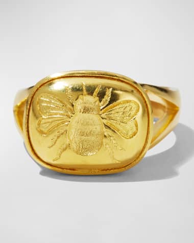 Elizabeth Locke 19K Gold 'Fat Bee' Ring with Split Shank