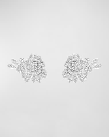PIAGET Rose 18k White Gold Diamond Earrings
