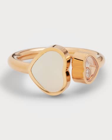 Chopard Happy Hearts 18K Rose Gold Mother-of-Pearl & Diamond Ring