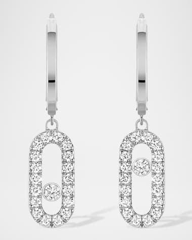 Messika MOVE UNO 18K WHITE GOLD HOOP EARRINGS