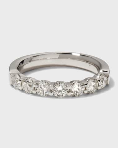 Memoire Platinum 7 Round Diamond Ring, Size 6.5, 1.04-1.16tcw