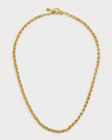 Elizabeth Locke 19K Yellow Gold Giulia Link Necklace with Toggle, 17"L