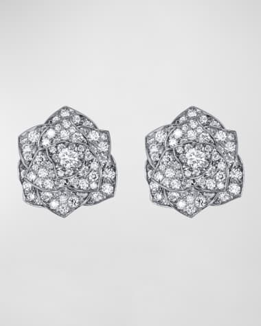PIAGET Rose 18K White Gold Diamond Earrings