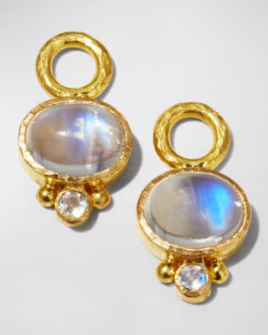 Elizabeth Locke 19k Cabochon Moonstone Earring Pendants