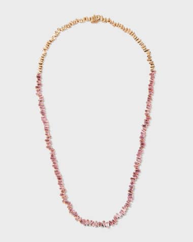 KALAN by Suzanne Kalan 18K Rose Gold Pink Sapphire Tennis Necklace