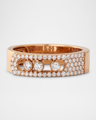 Messika MOVE NOA 18K PINK GOLD PAVE RING
