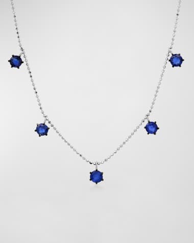 Graziela Gems 18k 5-Station Floating Sapphire Necklace