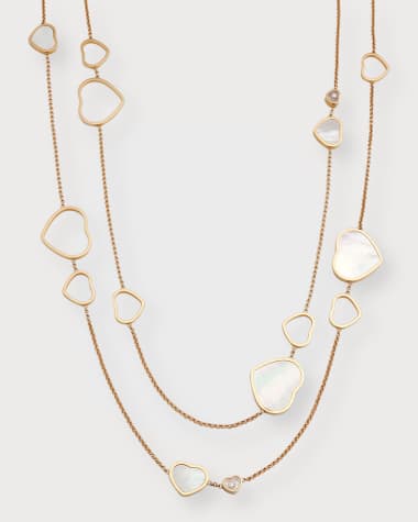 Chopard Happy Hearts 18K Rose Gold Mother-of-Pearl Station Necklace