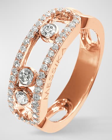 Messika MOVE 18K PINK GOLD DIAMOND PAVE RING