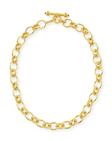Elizabeth Locke 19K Gold Lampedusa Link Necklace, 17"L