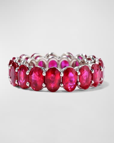 Bayco Platinum Burma Ruby Band Ring
