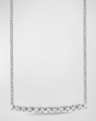 Memoire 18k White Gold Diamond Bar Necklace, 18"L, 0.75tcw