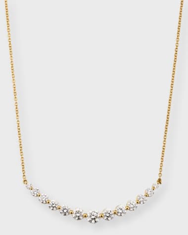 Memoire 18K Yellow Gold Diamond Smile Necklace, 18"L, 2.03tcw