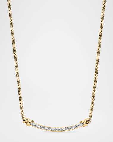 David Yurman Petite Helena Wrap Diamond Station Necklace in 18k Gold