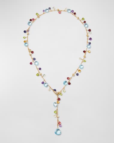 Marco Bicego Paradise 18K Yellow Gold Diamond Lariat with Mixed Stones