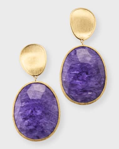Marco Bicego Lunaria 18K Yellow Gold Double Drop Earrings with Chorite
