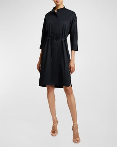 Santorelli Drawstring Cotton Midi Shirtdress
